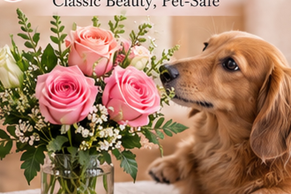 “Pet-friendly [flower name] with cat and dog | Molly Florist Malaysia”