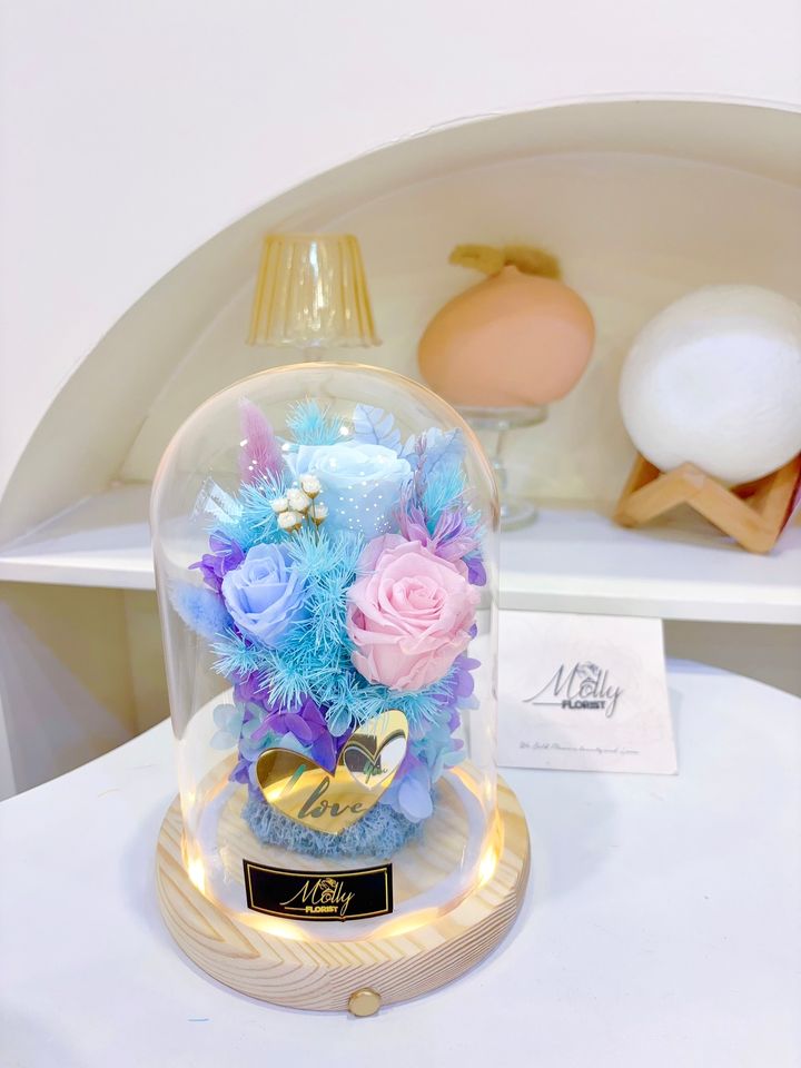 “I Love You” Preserved Rose Preserved Flower Glass Dome Kl Delivery Gift