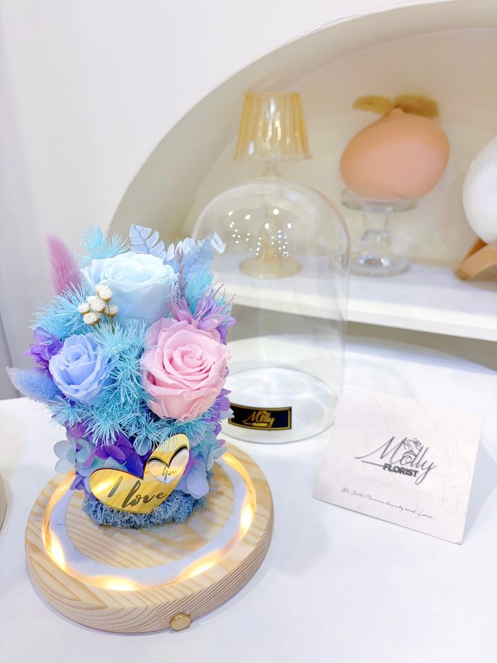 “I Love You” Preserved Rose Preserved Flower Glass Dome Kl Delivery Gift