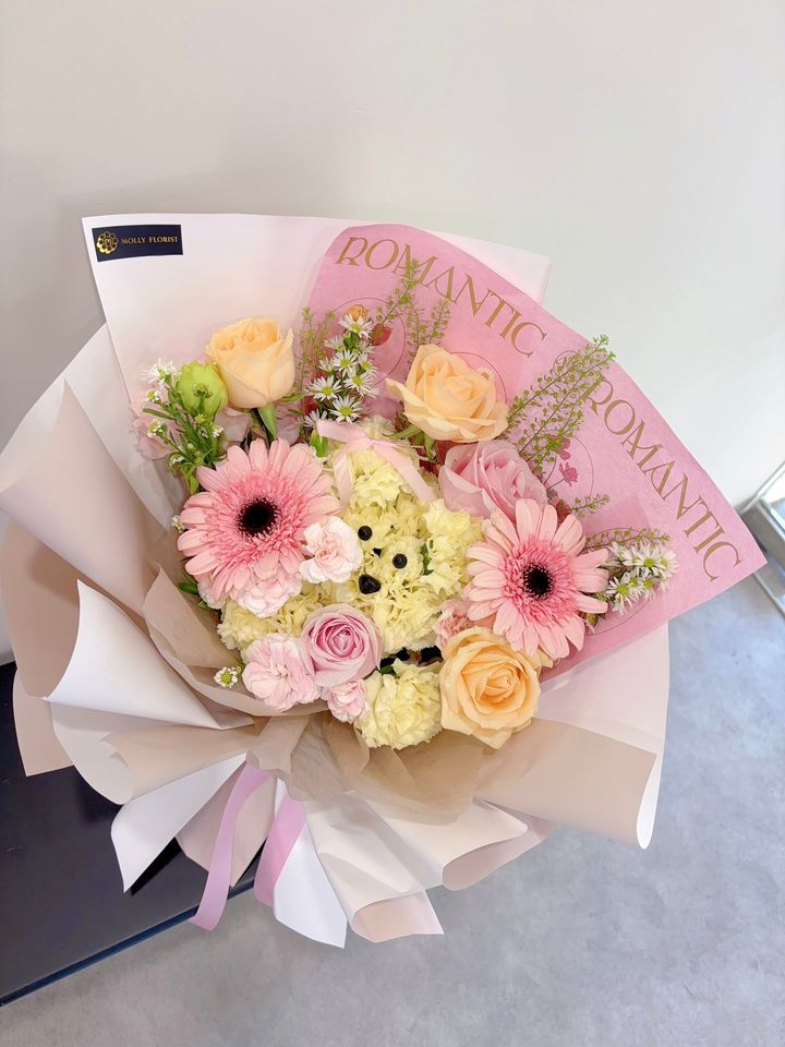 Cuties Cream Carnation Dog Mother’s Day  for Mom | Mother’s Day Gift Kuala Lumpur