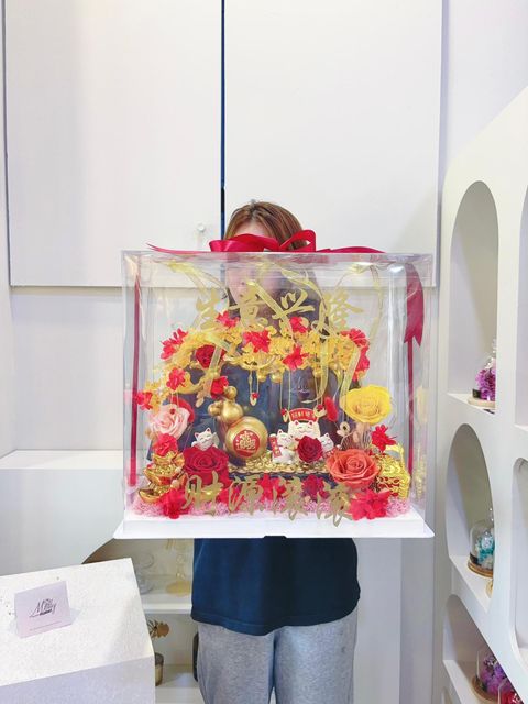Fortune Cat Opening Flower Box KL Same Day Delivery