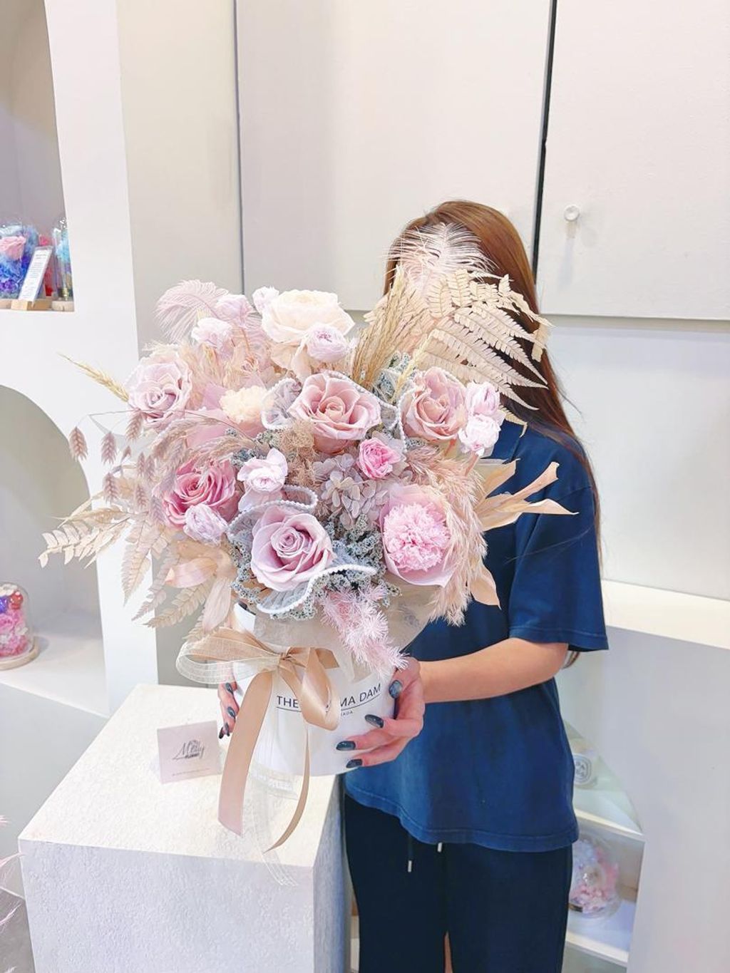 Fortune Cat Opening Preserved Flower Box KL Same Day Delivery