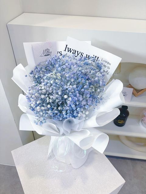 Blue Whisper Fresh Baby Breath Bouquet KL Same Day Delivery
