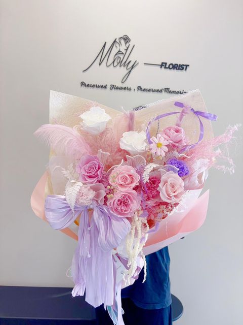 Pastel Elegance Preserved  Flower Bouquet