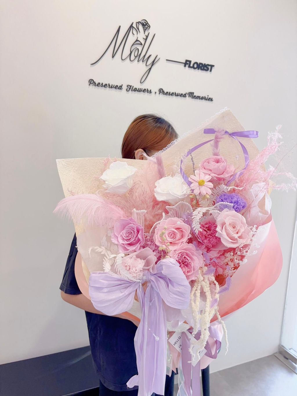 Pastel Elegance Preserved  Flower Bouquet