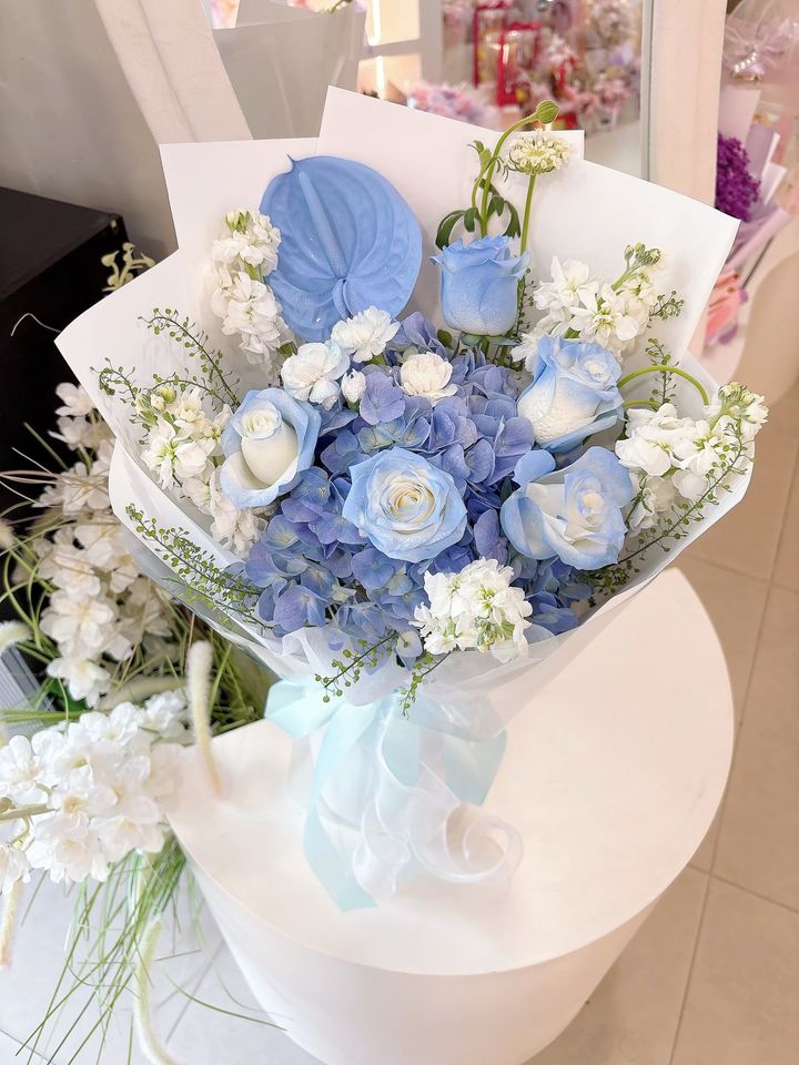 Blue hydrangea Bouquet KL Same Day Delivery
