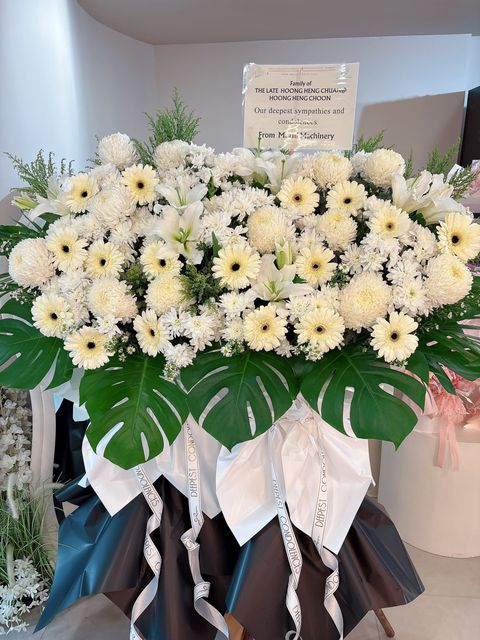 Premium  White  Condolence Flower Stand KL Same Day Delivery (26)