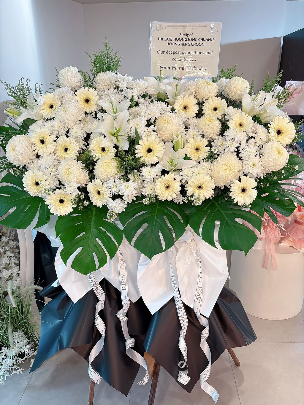 Premium  White  Condolence Flower Stand KL Same Day Delivery (26)