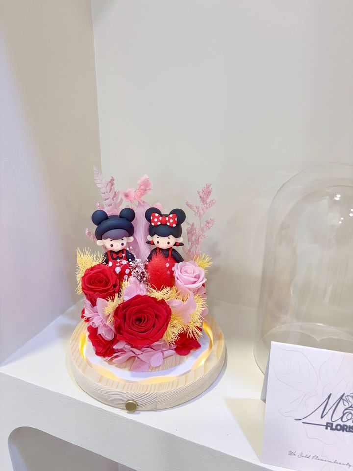 You & Me  Preserved Flower Couple Dome