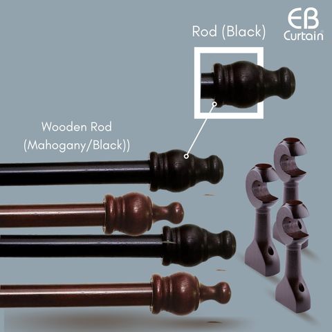 Premium Kayu Langsir Wooden Curtain Rods