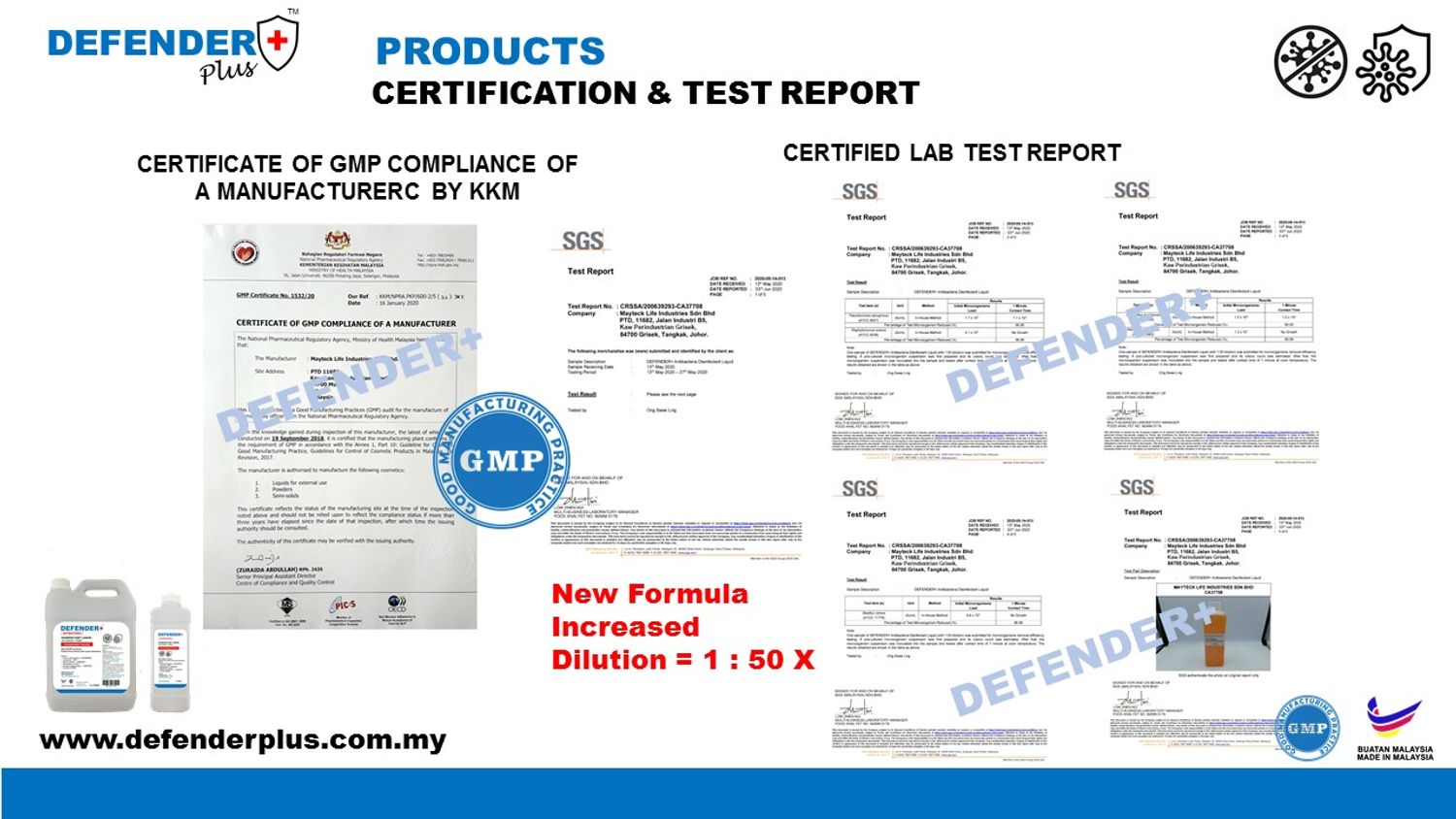 DEFENDER+ PLUS MALAYSIA - DEFENDER+ PLUS ALL NEW 1:50X CERTIFIED TEST REPORT