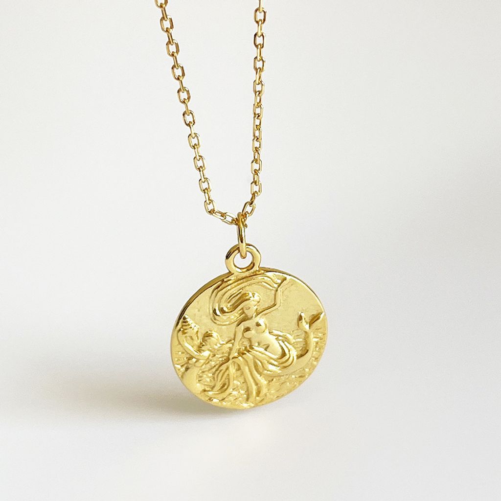 重金屬美人魚硬幣14K金項鍊 GOLDEN MERMAID