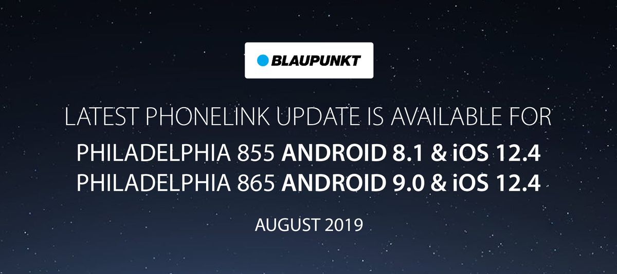 Blaupunkt Philadelphia 855 & 865  Latest Phonelink Update Available