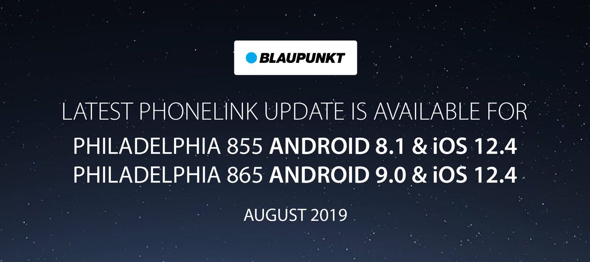 Blaupunkt Philadelphia 855 & 865 Latest Phonelink Update Available