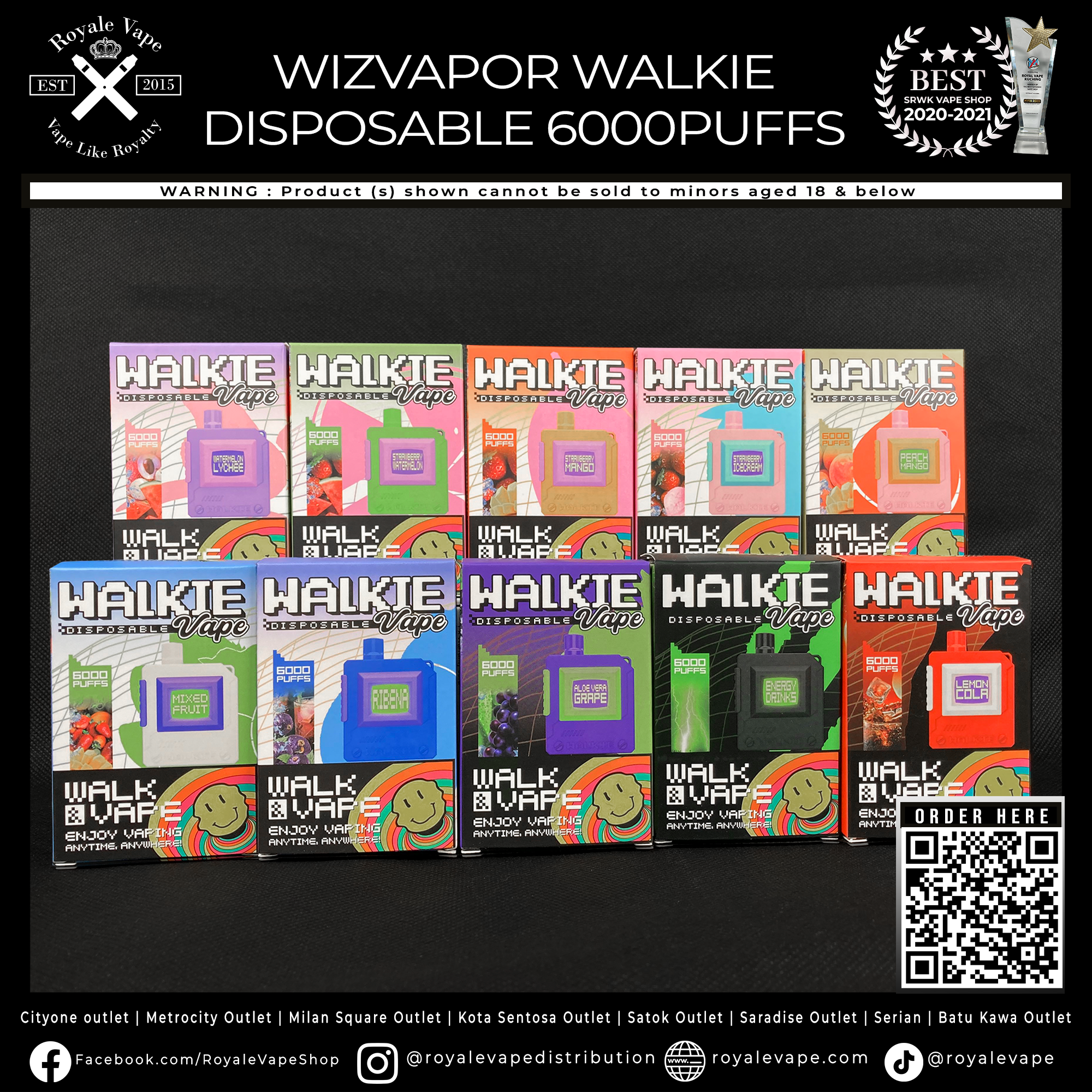 WIZVAPOR WALKIE DISPOSABLE 6000PUFFS