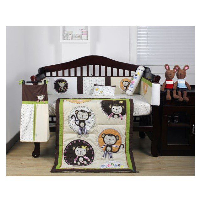 19) Bumble bee 7 pieces embroidery crib set.jpg