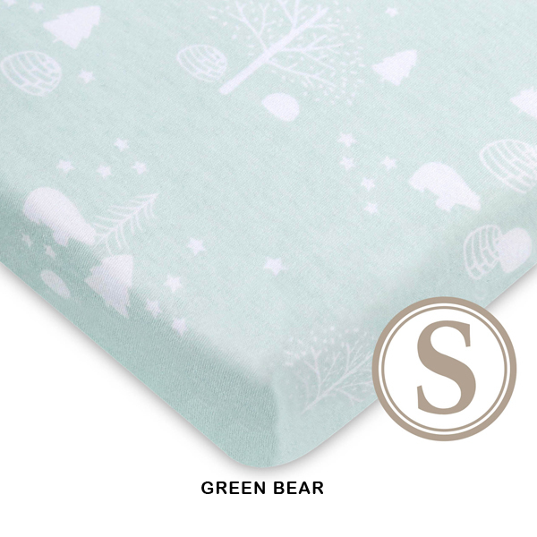 73) Comfy Living Fitted Sheet (S) 24X48 (60X120)_green bear.jpg