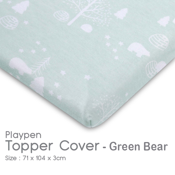 100) Comfy Living Playpen Topper Cover_green bear.jpg