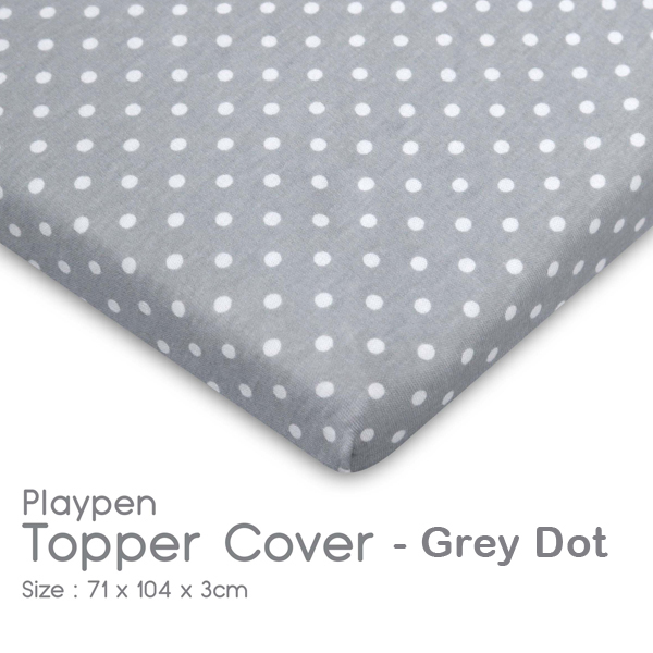 101) Comfy Living Playpen Topper Cover_grey dot.jpg