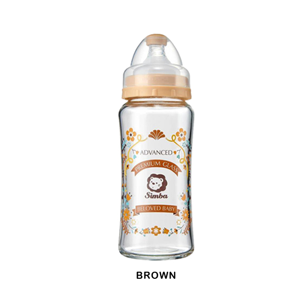 S1) Simba Romance Wide Neck Glass Feeding Bottle 270ml_brown.jpg