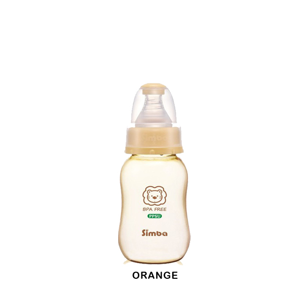 S12) Simba PPSU Standard Neck Calabash Feeding Bottle - Cross Hole (150ml)_orange.jpg