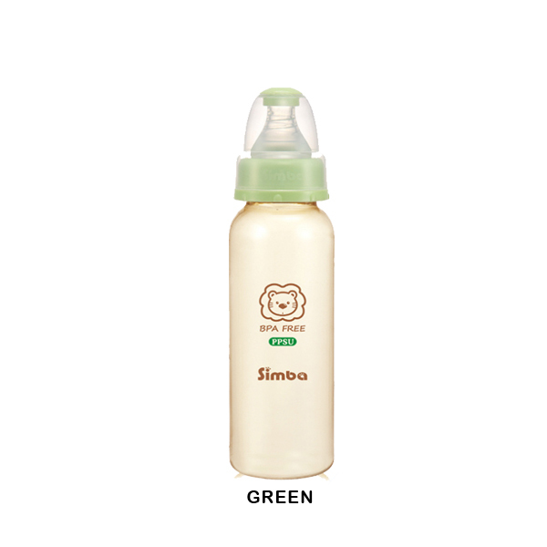 S13) Simba PPSU Standard Neck Calabash Feeding Bottle - Cross Hole (240ml)_green.jpg