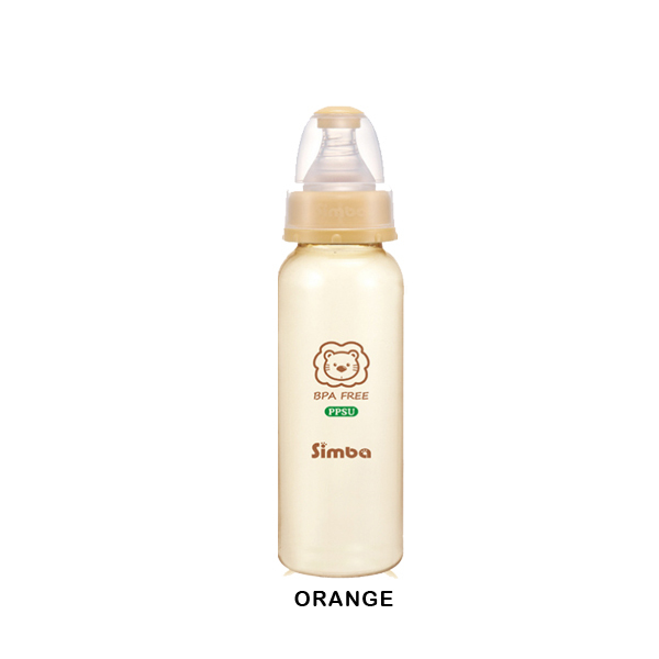 S13) Simba PPSU Standard Neck Calabash Feeding Bottle - Cross Hole (240ml)_orange.jpg