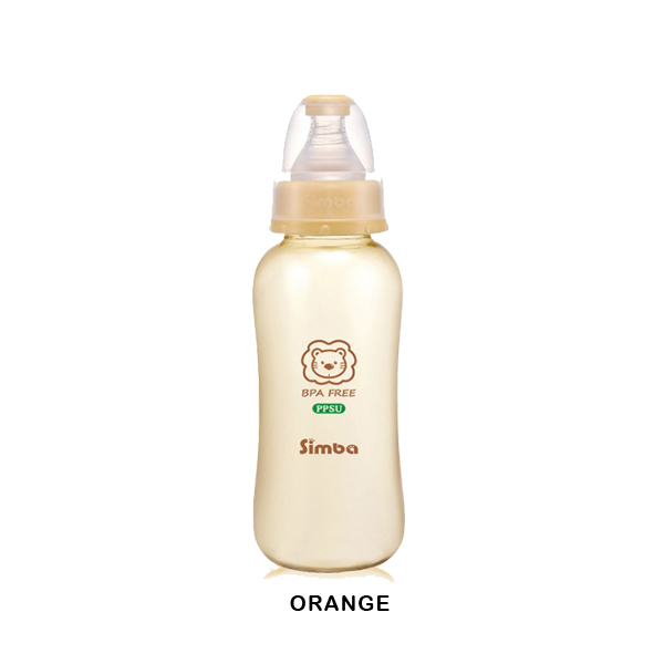 S14) Simba PPSU Standard Neck Calabash Feeding Bottle - Cross Hole (320ml)_orange.jpg