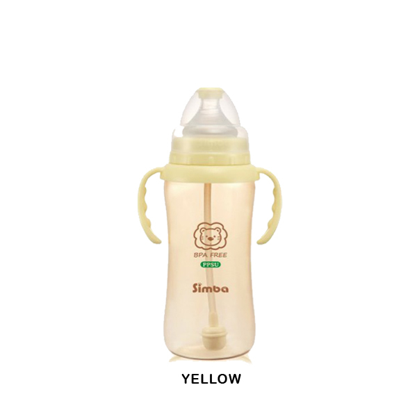 S15)Simba PPSU Wide Neck Calabash Feeding Bottle With Auto Straw & Handle - Cross Hole (270ml)_yellow.jpg