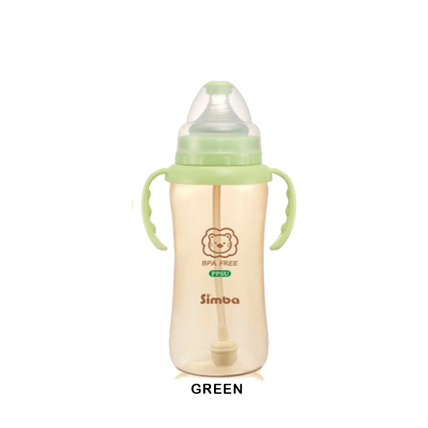 S16)Simba PPSU Wide Neck Calabash Feeding Bottle With Auto Straw & Handle - Cross Hole (360ml)_green.jpg