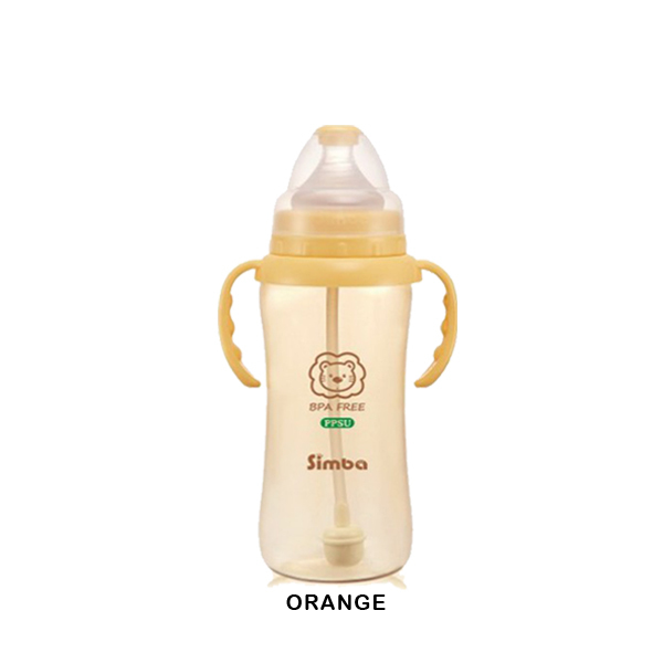 S16)Simba PPSU Wide Neck Calabash Feeding Bottle With Auto Straw & Handle - Cross Hole (360ml)_orange.jpg