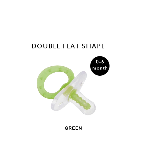 S28) Double Flat Shape Massage Pacifier - 0 - 6 Month_green_2.jpg
