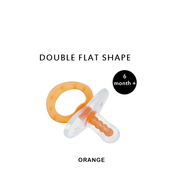 S29) Double Flat Shape Massage Pacifier -  6Month plus_orange.jpg