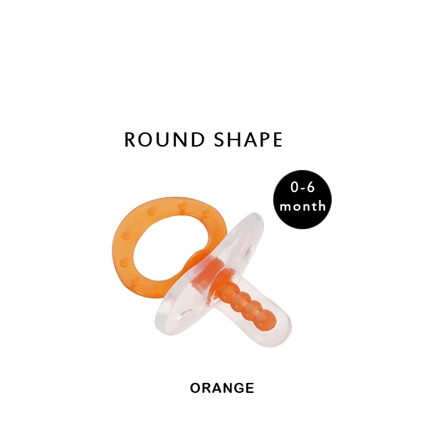 S30) Round Shape Massage Pacifier - 0 - 6 Month_orange.jpg