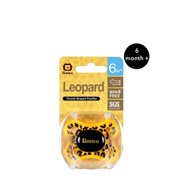 S35) THUMB SHAPE PACIFIER - 6 MONTH +_leopard.jpg