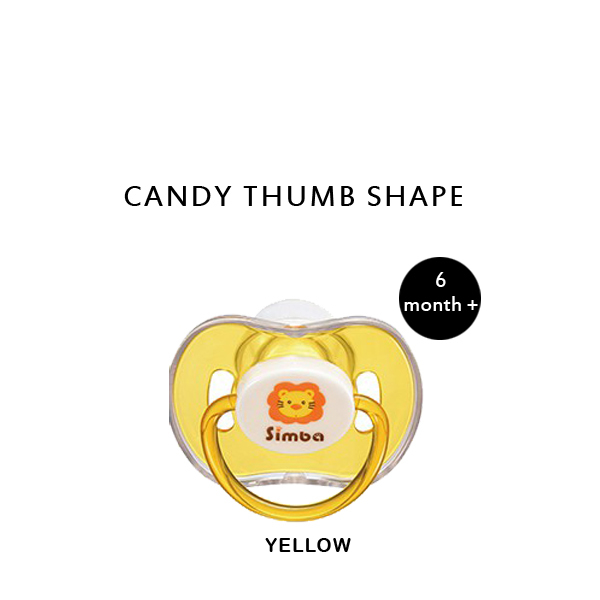 S39) Simba Candy Thumb Shape Pacifier - 6+ Month_yellow.jpg