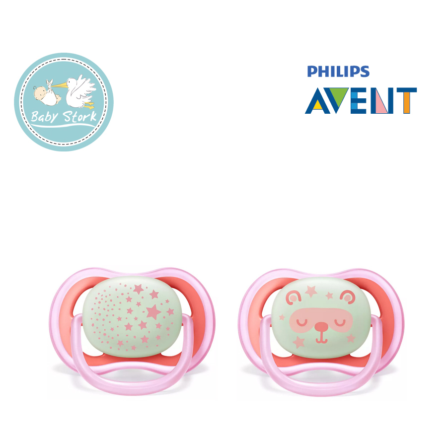 Avent 2 Chupetes Ultra Air Nigt Rosa 6-18M