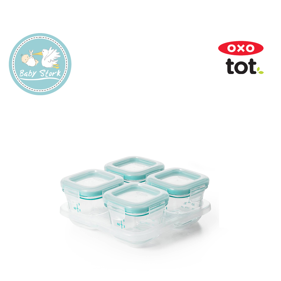 OXO Tot Glass Baby Blocks Food Storage Containers, Teal, 4 oz - Yahoo  Shopping