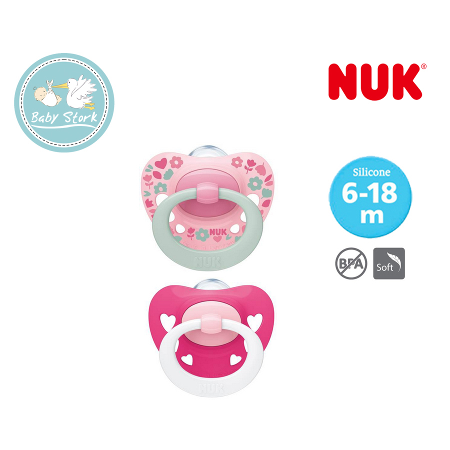 2 Sucettes Nuk For Nature Silicone 18-36m Crème