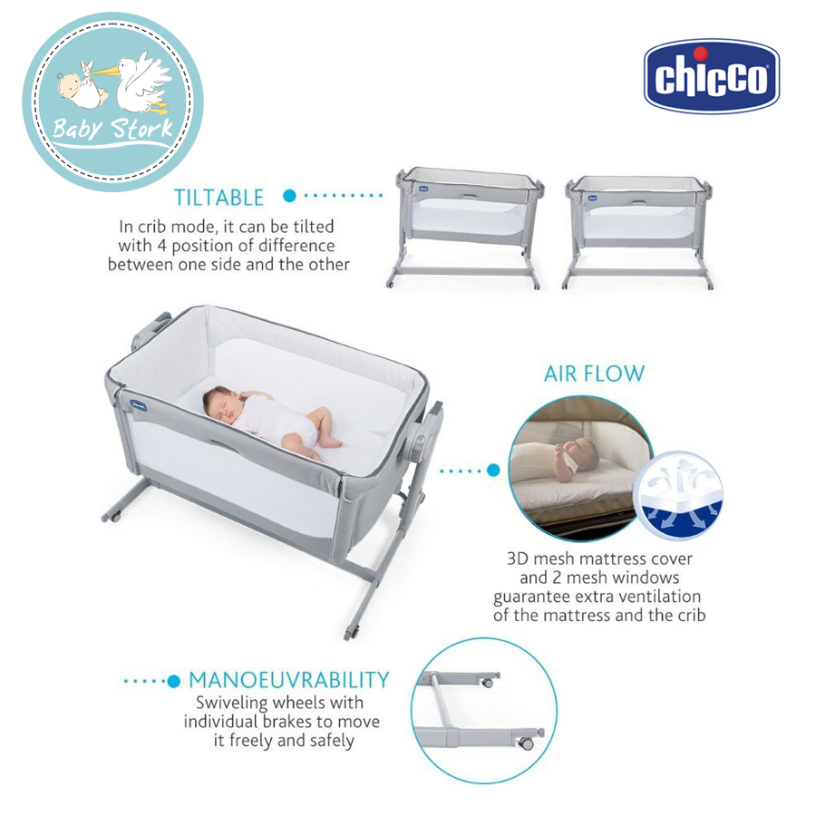 Chicco Next 2 Me Magic Evo Bedside Crib, Dark Grey