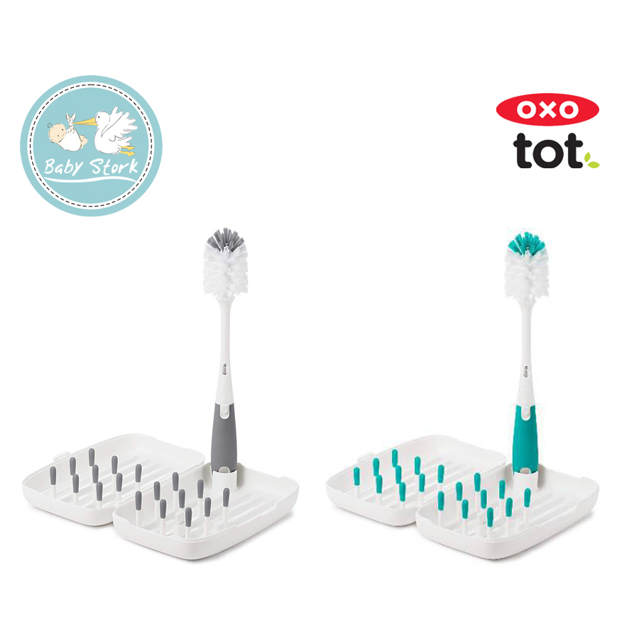 OXO Tot Bottle Brush With Bristled Cleaner, Teal 