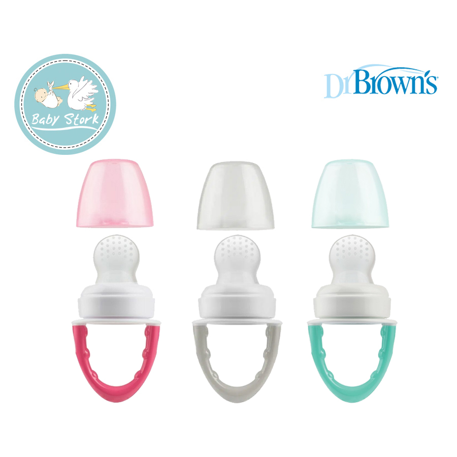 Dr. Brown's Designed to Nourish, Fresh Firsts Silicone Feeder, Mint & Gray,  2 Count