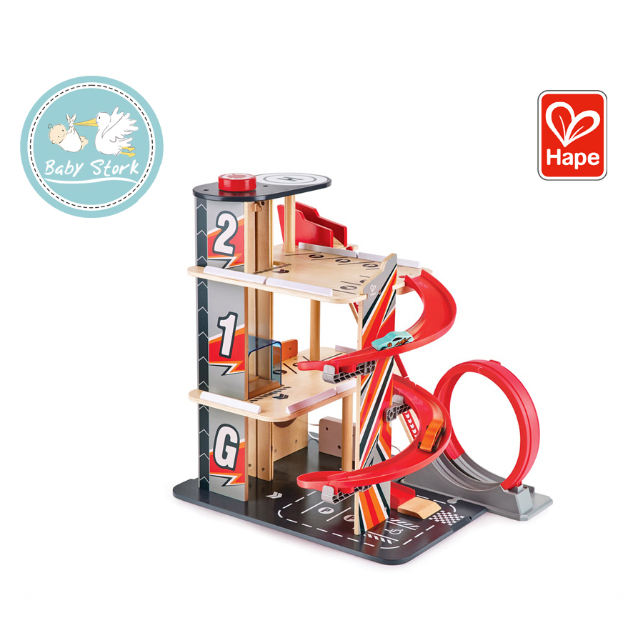 Hape Gearhead Stunt Garage – Modern Natural Baby