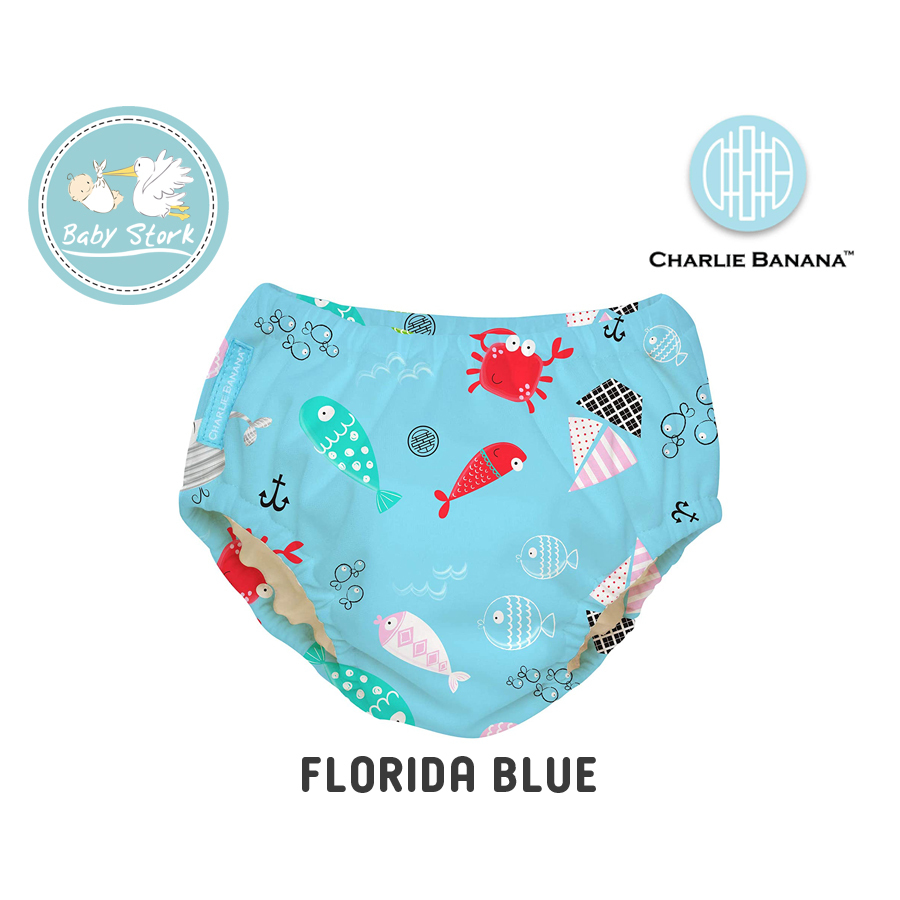 Charlie Banana 2-in-1 Swim Diaper & Training Pants Cactus Azul Medium 1pc, Charlie Banana