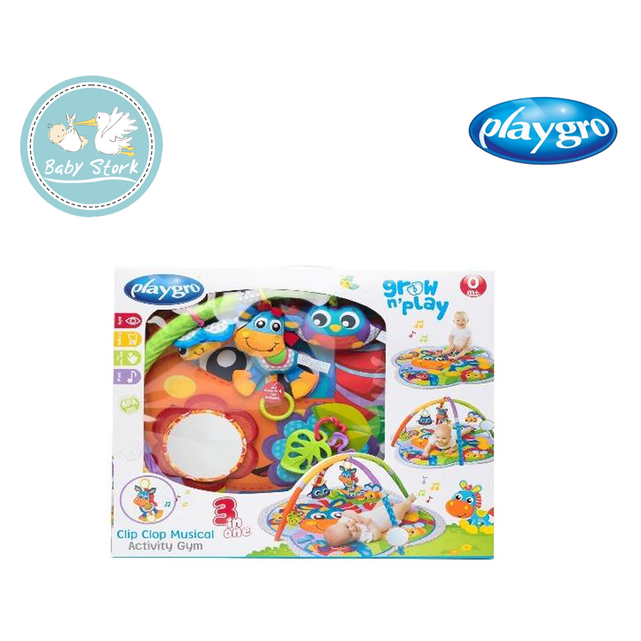 Playgro Clip Clap Activity Gym with Music (PG0186991) – Baby Stork  (MRI2015/1030)