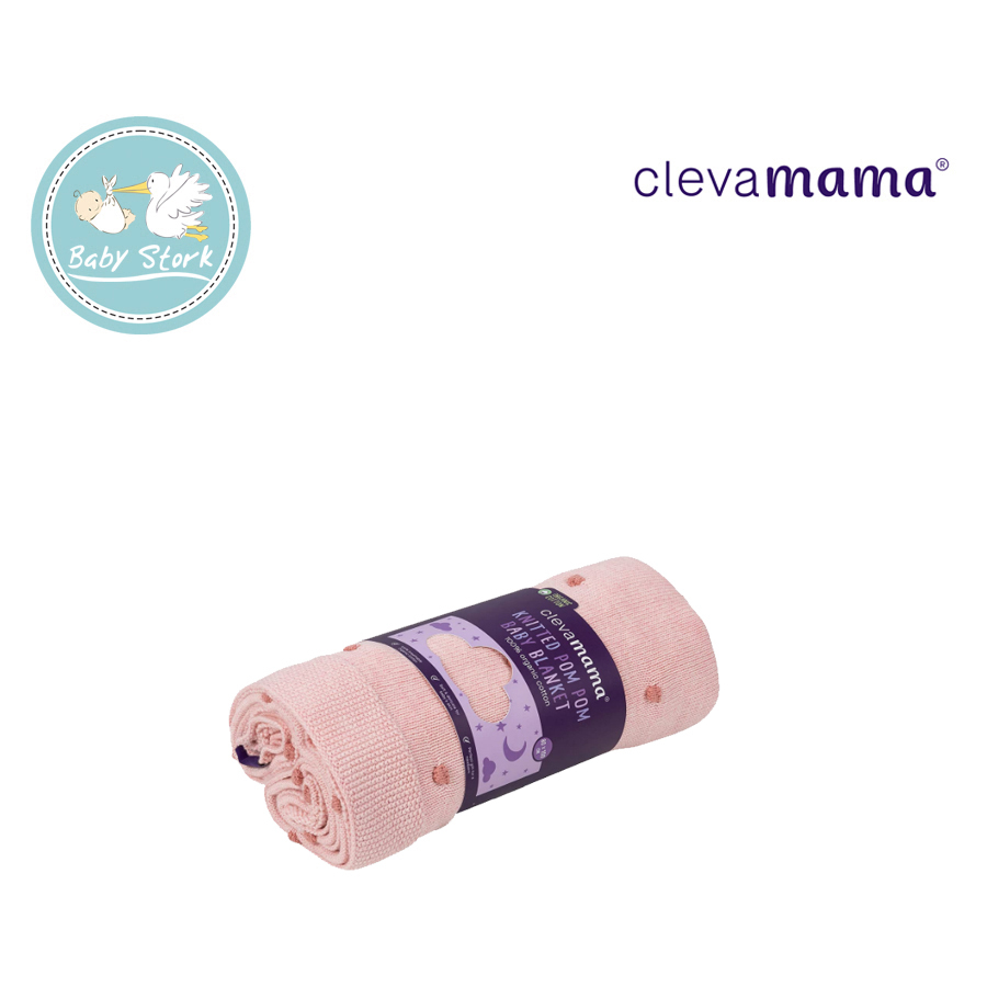 632)_1 Clevamama Knitted Pom Pom Baby Blanket