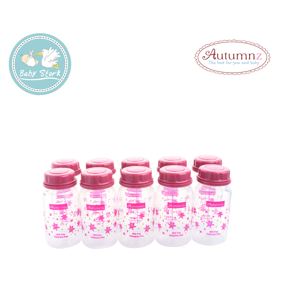 Autumnz-Wide Neck Breastmilk Storage Bottles *5oz* (4 btls) - Lullaby  *Turquoise*