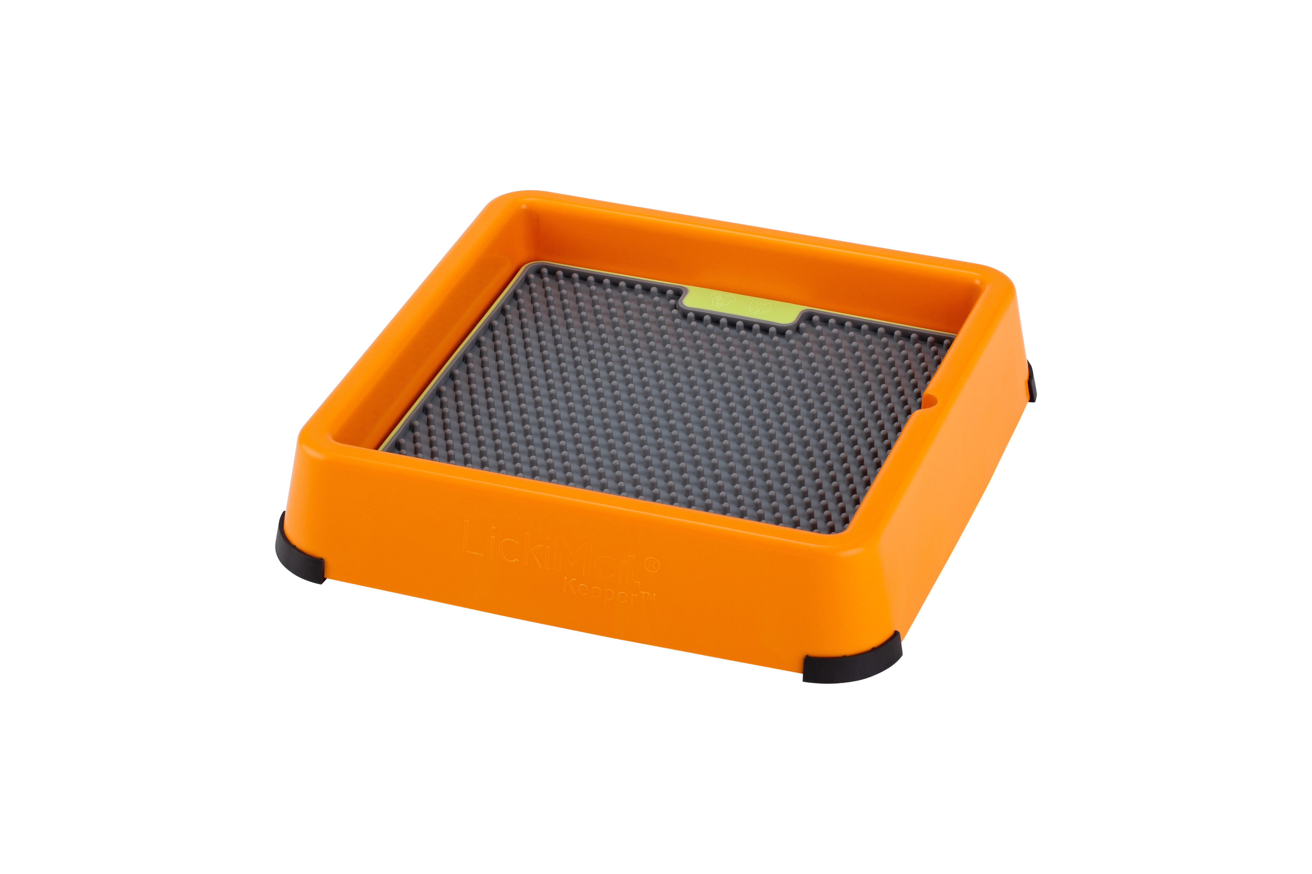 LickiMat Keeper Orange with TUFF Soother Green 01
