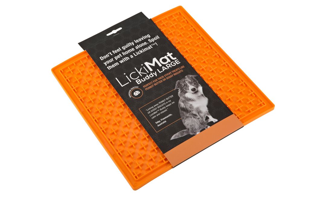 LickiMat Soother Lick Mat Dog Slow Feeder Orange