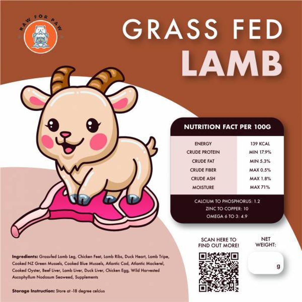 Raw for Paw - Grass Fed Lamb